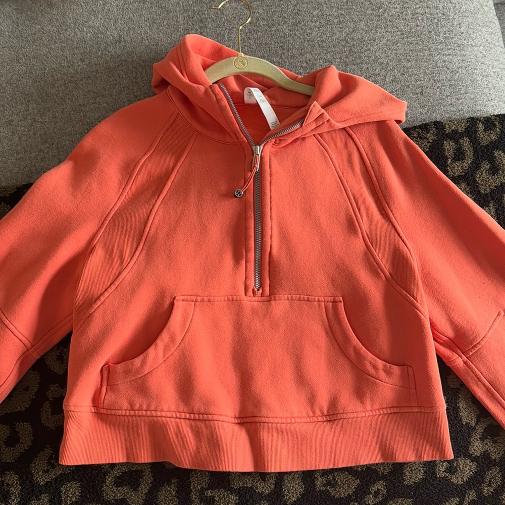 Lululemon orange Scuba hoodie cropped